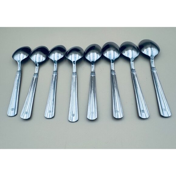 8 Pfaltzgraff KENILWORTH Soup Spoons 18/10 Stainless Steel Discontinued 6 3/4" - Picture 2 of 6